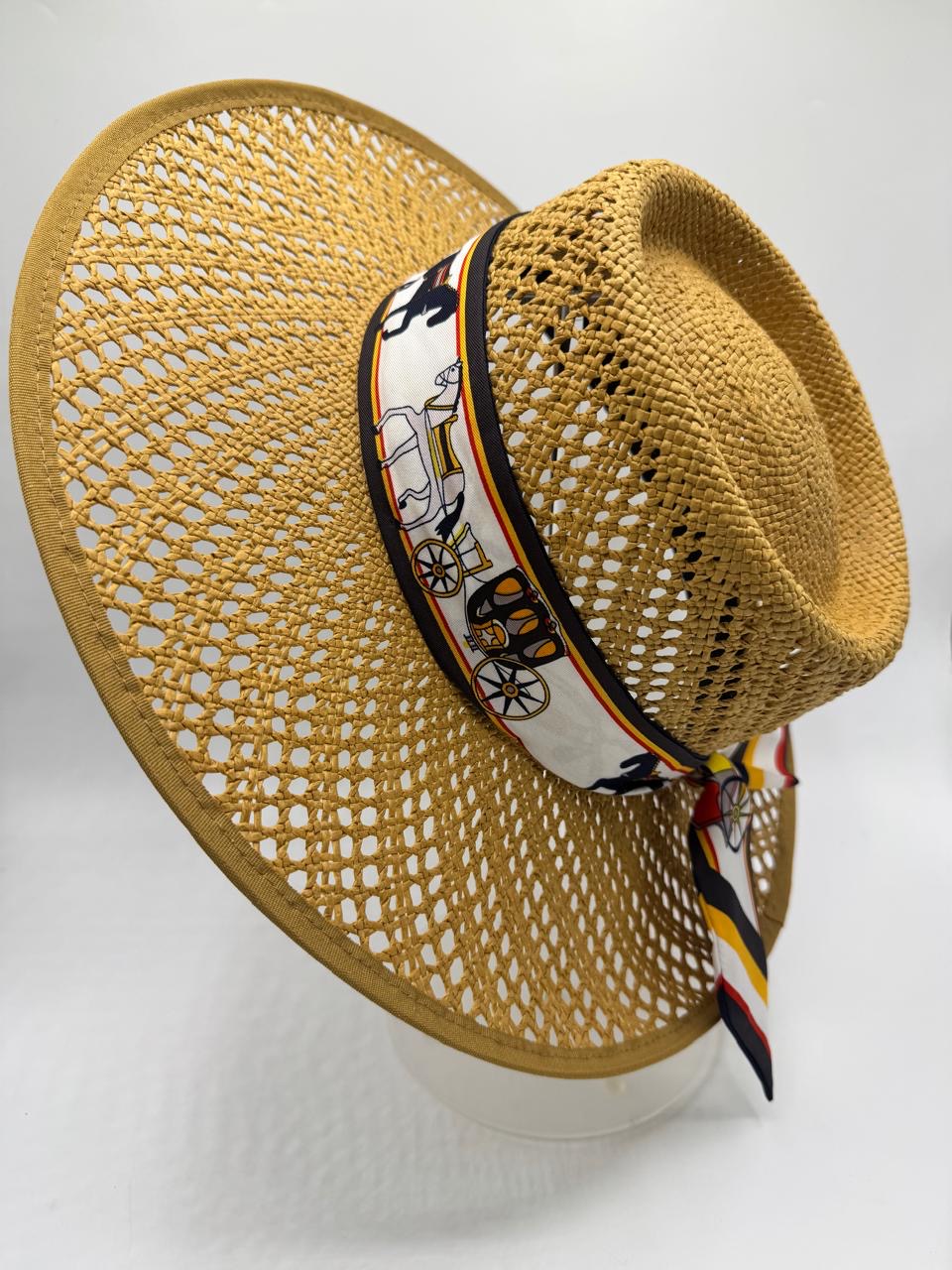 Luxury brown straw fedora