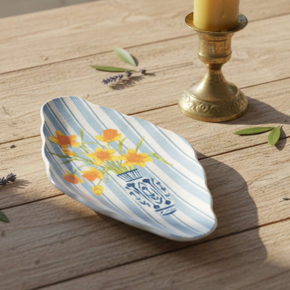 Bloom Stitch-Textured Stoneware Plates