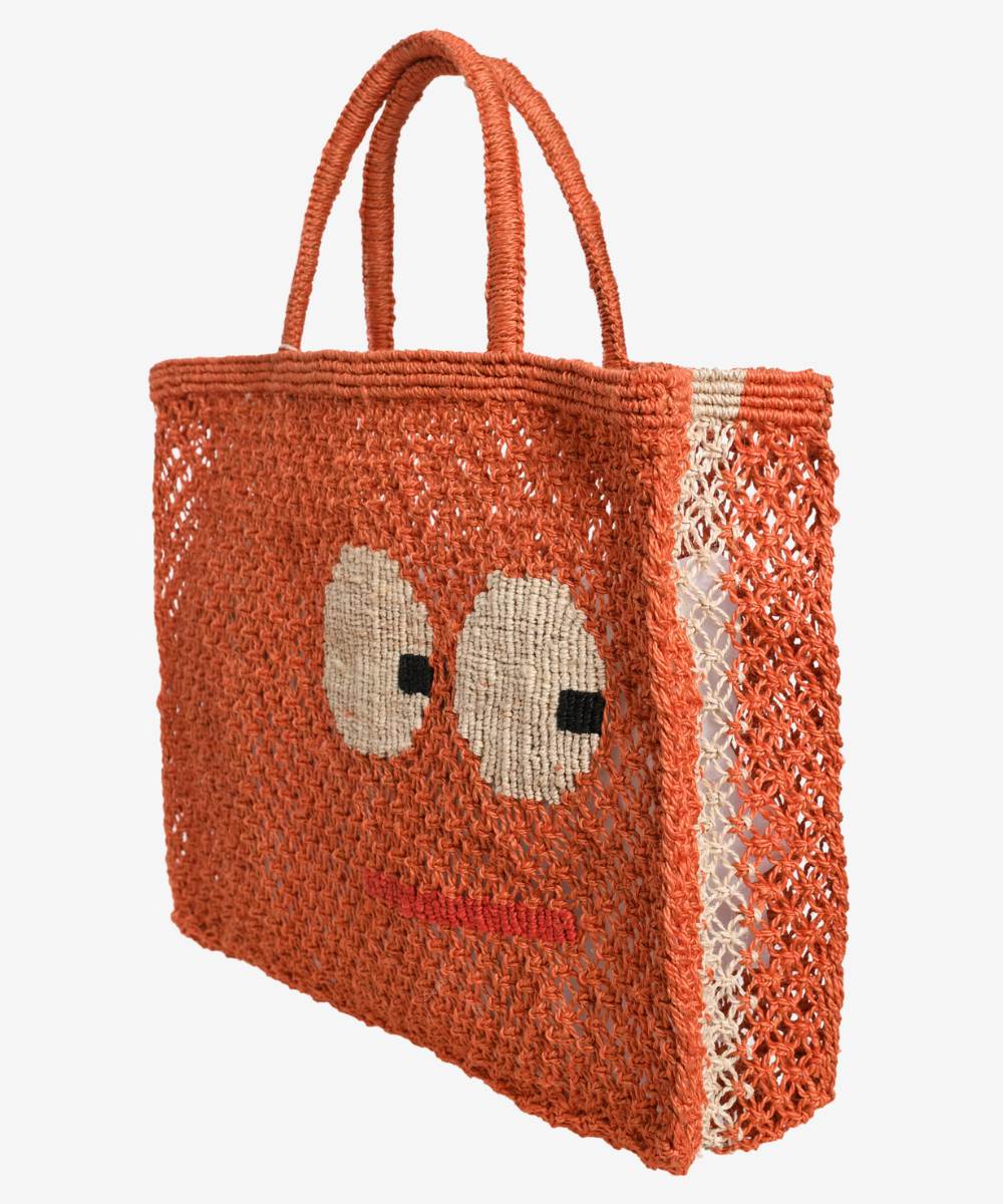 Big Eyes Jute Bag Peach Body