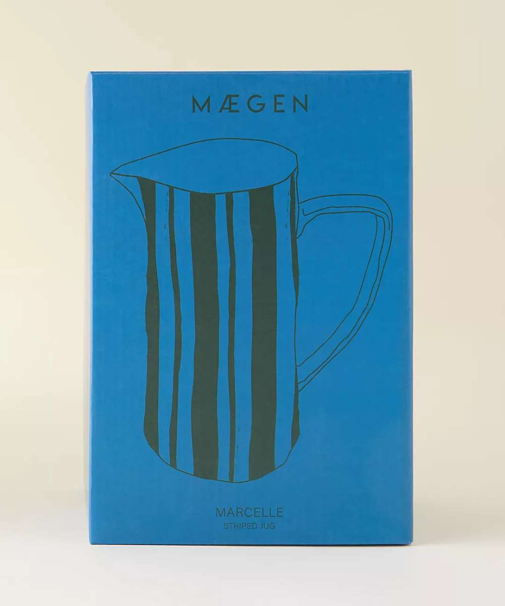 MÆGEN Marcelle Striped Jug - blue & Green