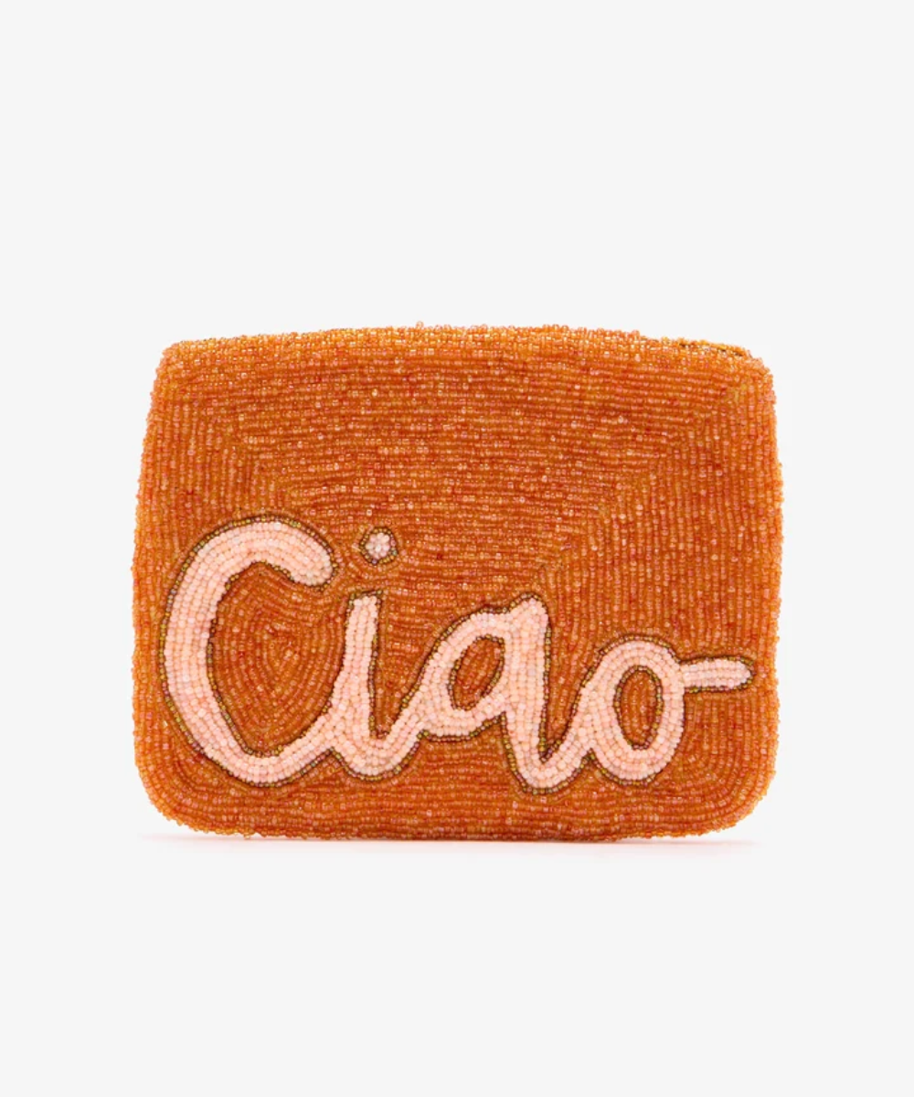 Mini Ciao Beaded Clutch Pale Orange