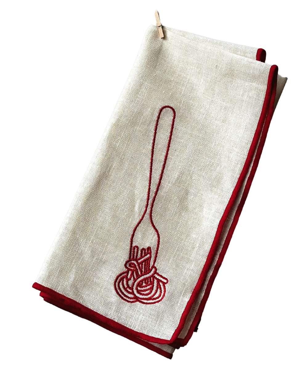 MÆGEN Linen-Blend Napkins - Spaghetti (Set of 2)