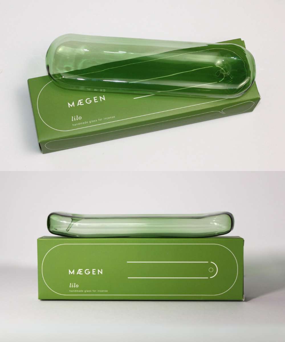 MÆGEN Lilo Glass Incense Holder - Green