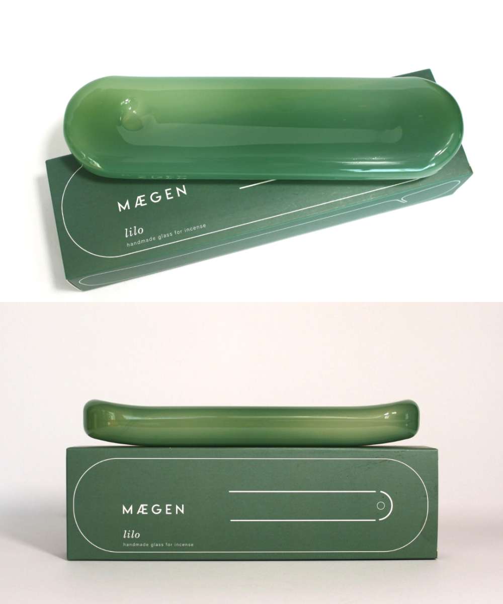 MÆGEN Lilo Glass Incense Holder - Milky Sea Green