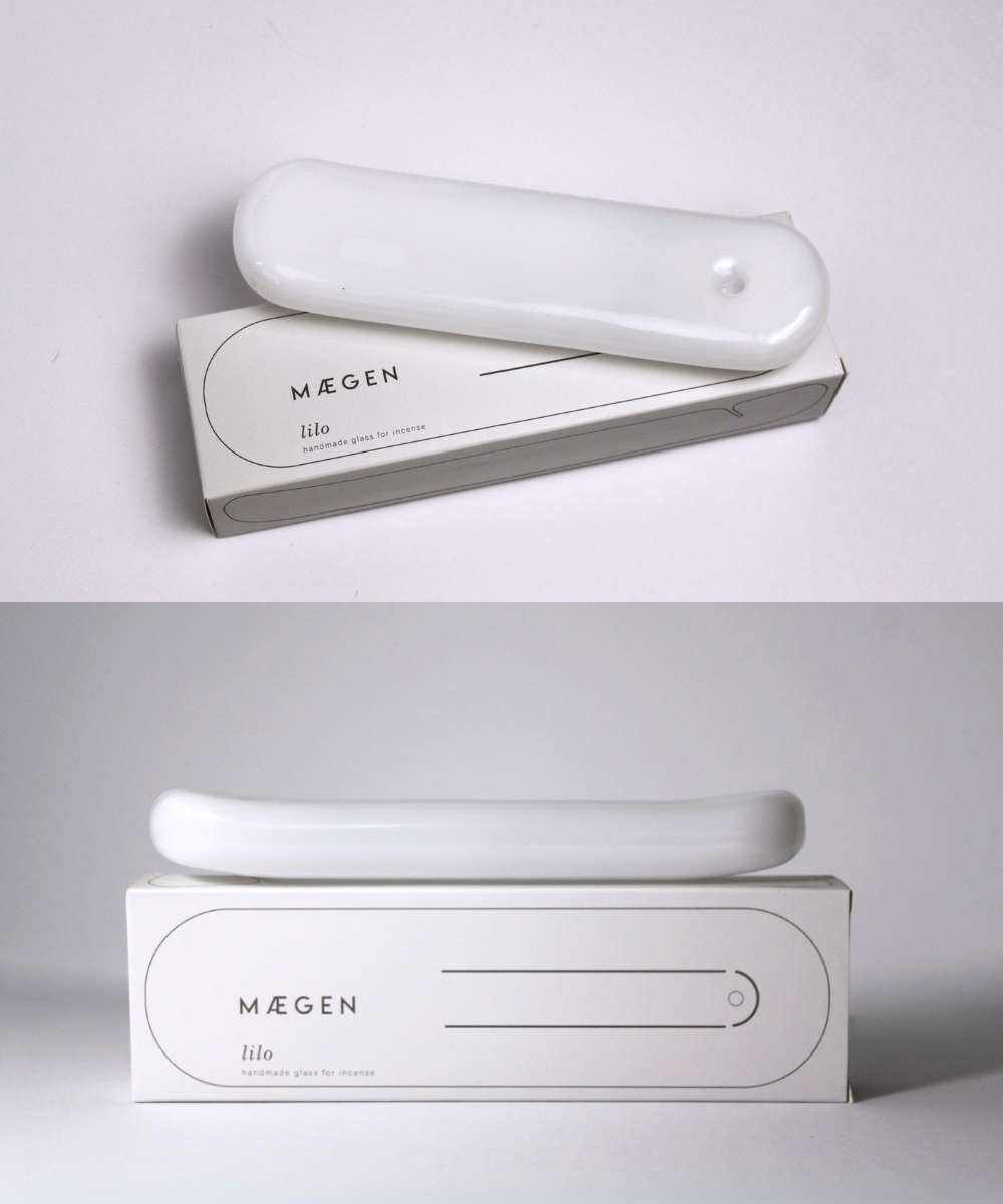 MÆGEN Lilo Glass Incense Holder - Milky White