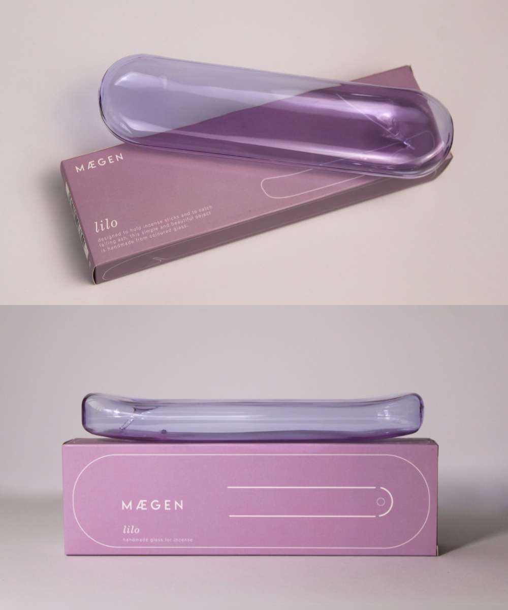 MÆGEN Lilo Glass Incense Holder - Lavendar