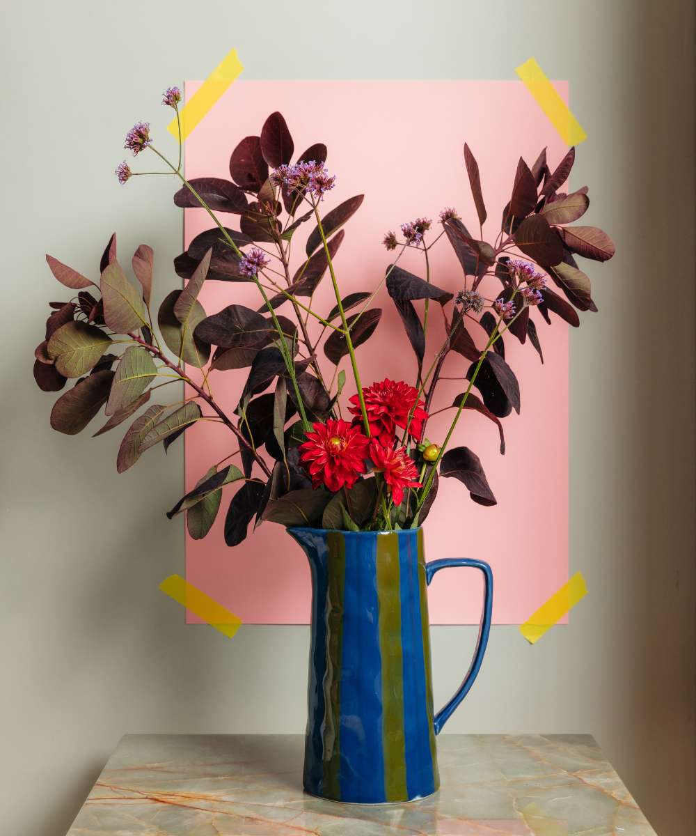 MÆGEN Marcelle Striped Jug - blue & Green