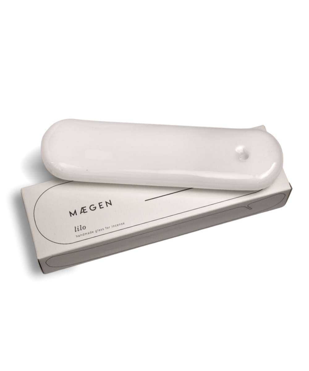 MÆGEN Lilo Glass Incense Holder - Milky White