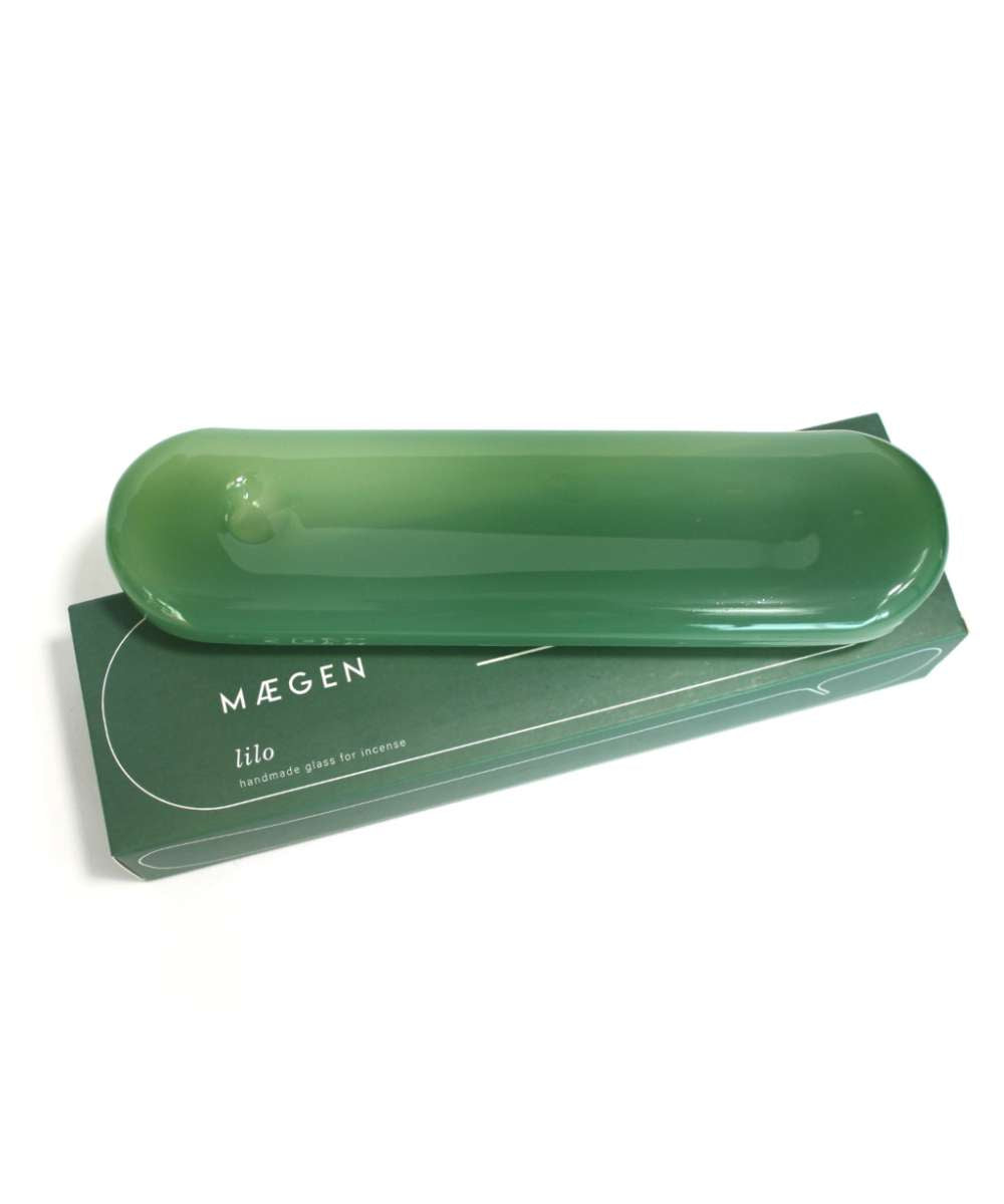 MÆGEN Lilo Glass Incense Holder - Milky Sea Green