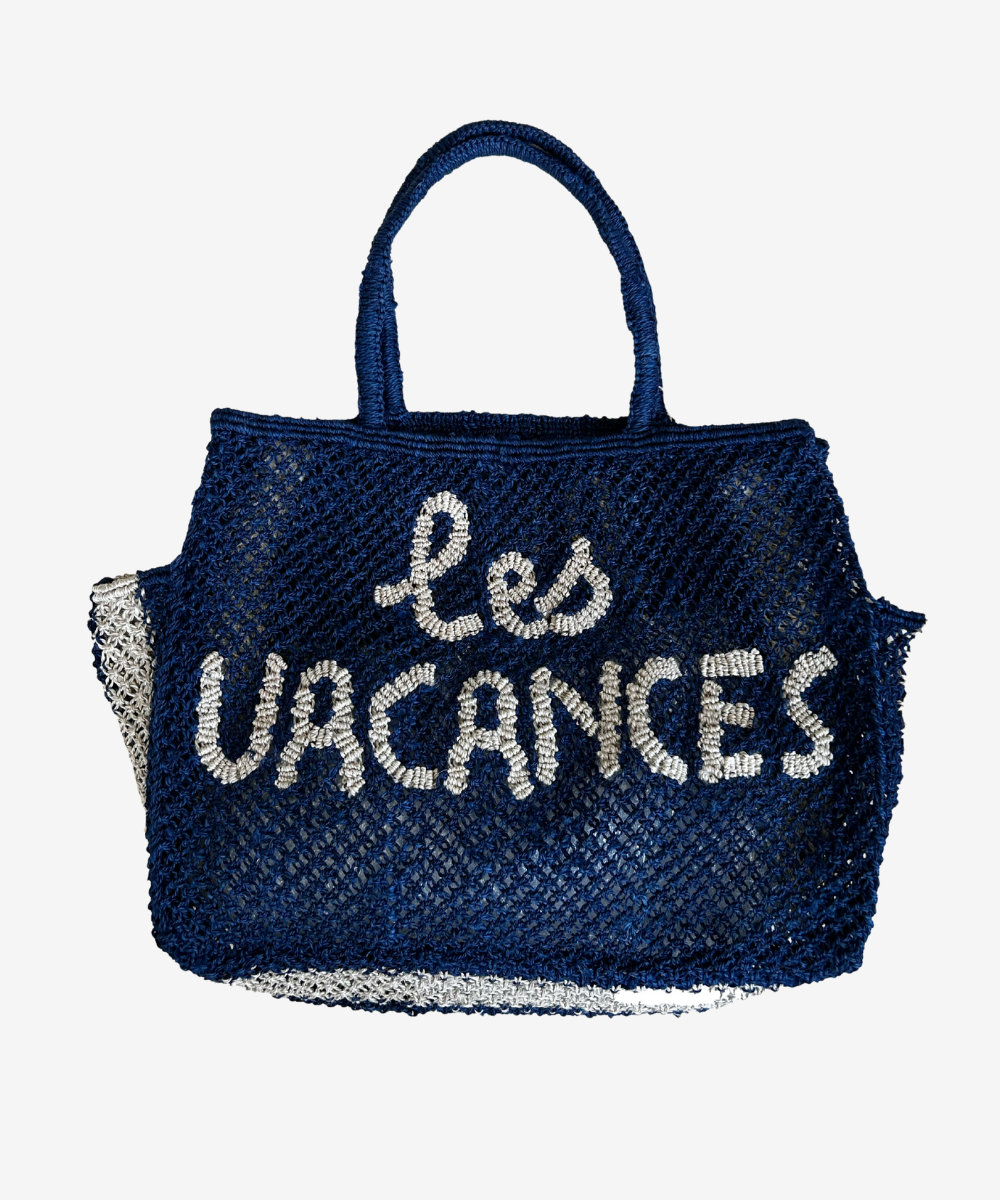Les Vacances Indigo Jute Bag