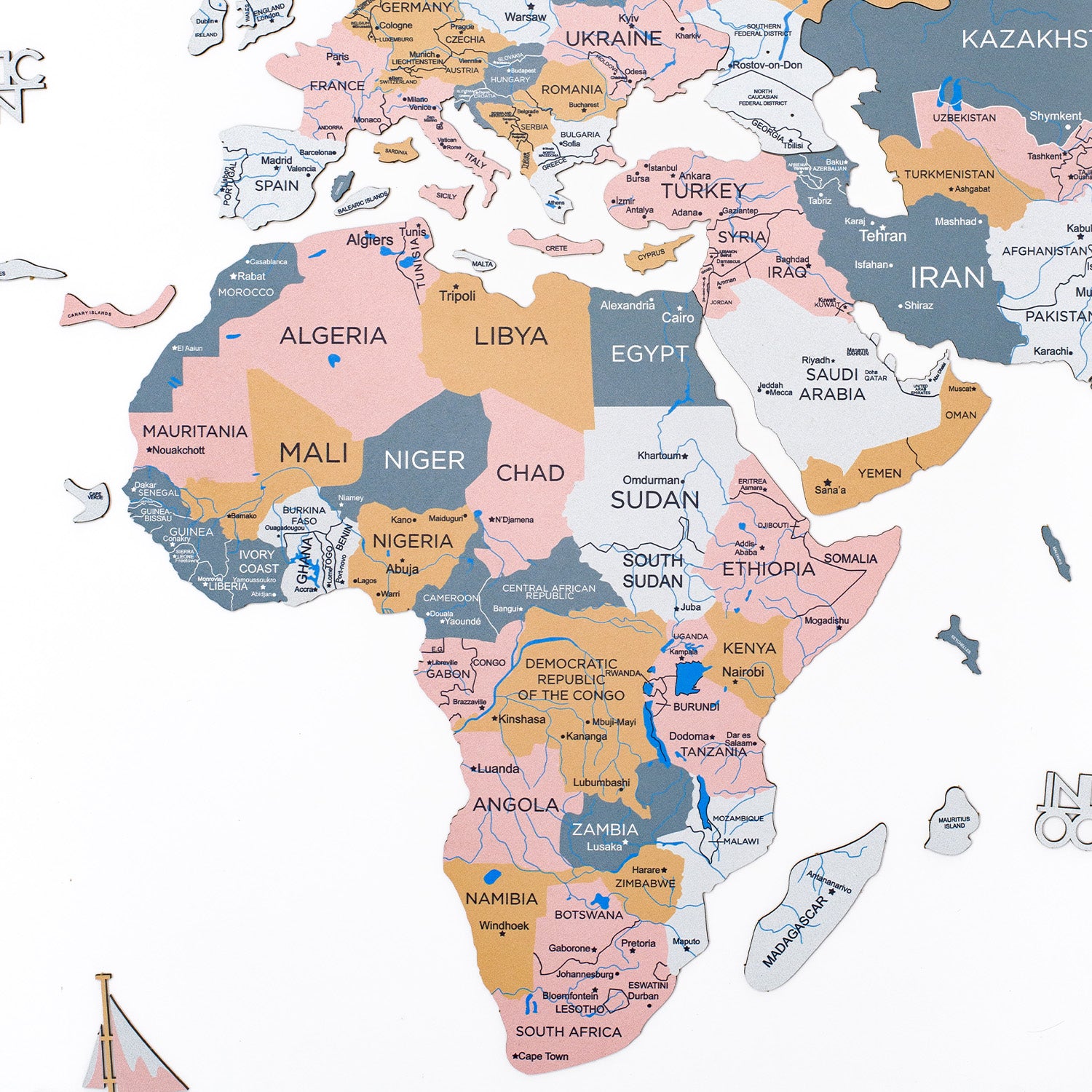 Enjoy The Wood 2D World Wood Wall Art – Elegant Wooden World Wall Decor for Home, Bedroom, or Office – Perfect Housewarming Gift & Handcrafted Wall Art - Festival Design