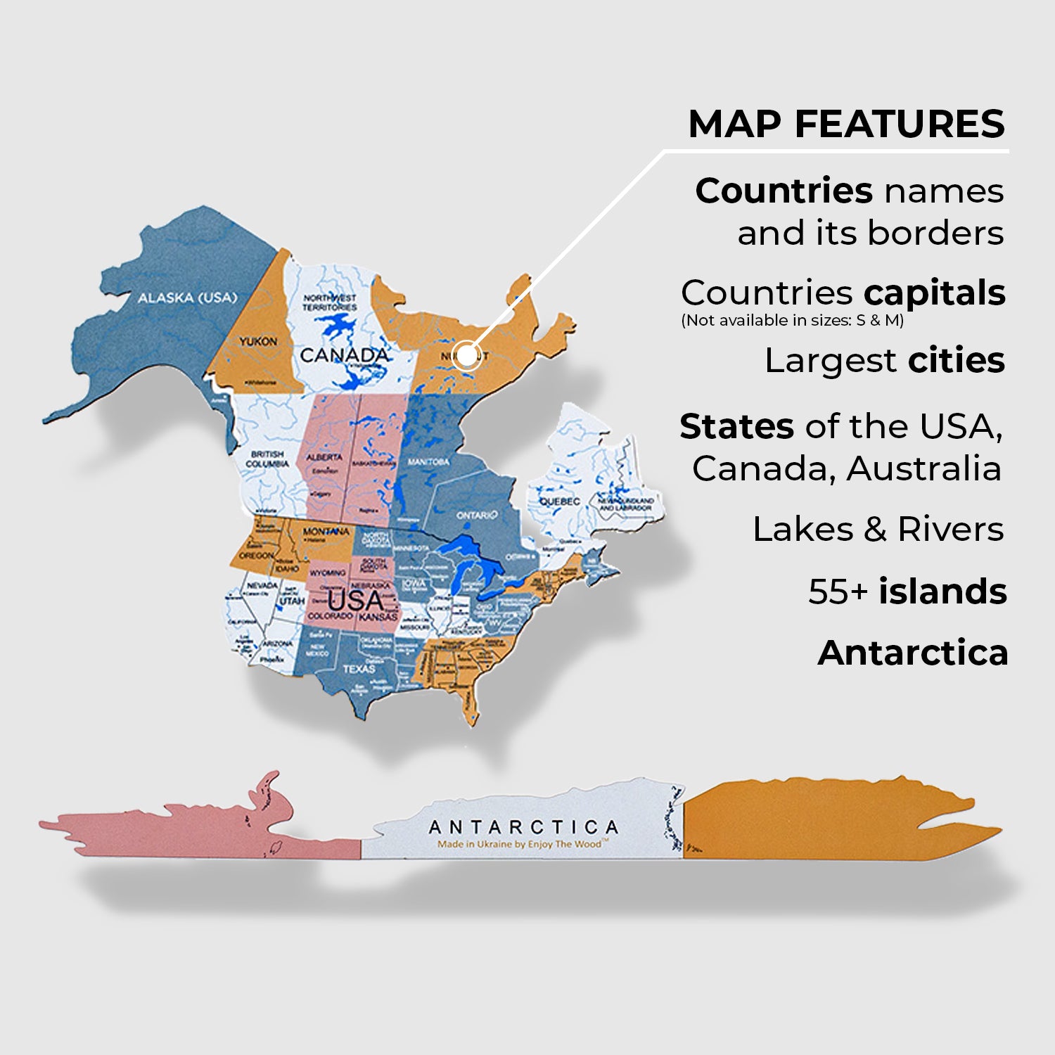 Enjoy The Wood 2D World Wood Wall Art – Elegant Wooden World Wall Decor for Home, Bedroom, or Office – Perfect Housewarming Gift & Handcrafted Wall Art - Festival Design