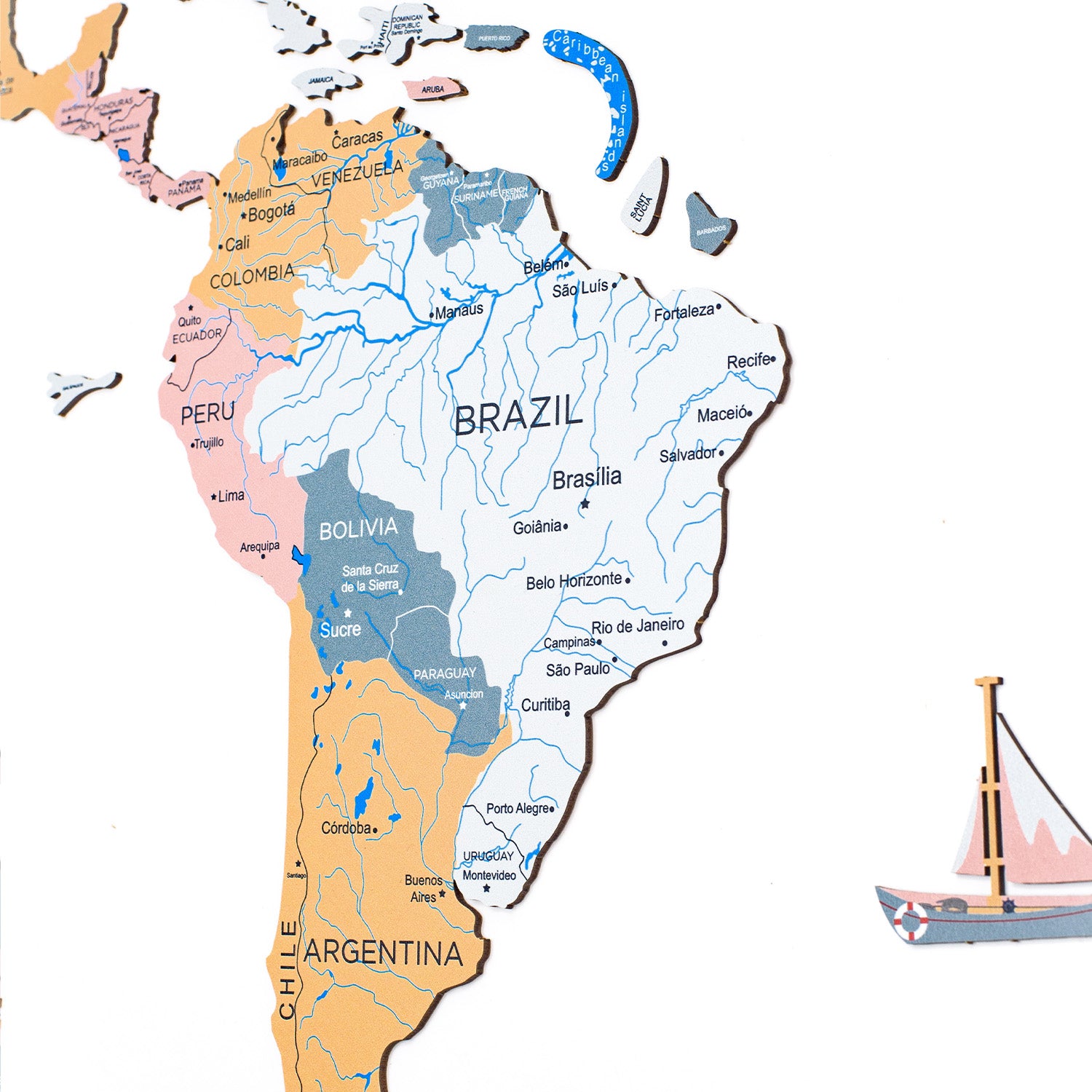 Enjoy The Wood 2D World Wood Wall Art – Elegant Wooden World Wall Decor for Home, Bedroom, or Office – Perfect Housewarming Gift & Handcrafted Wall Art - Festival Design