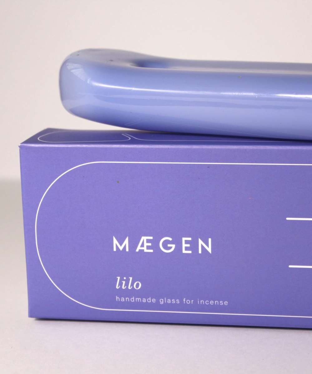 MÆGEN Lilo Glass Incense Holder - Milky Blue