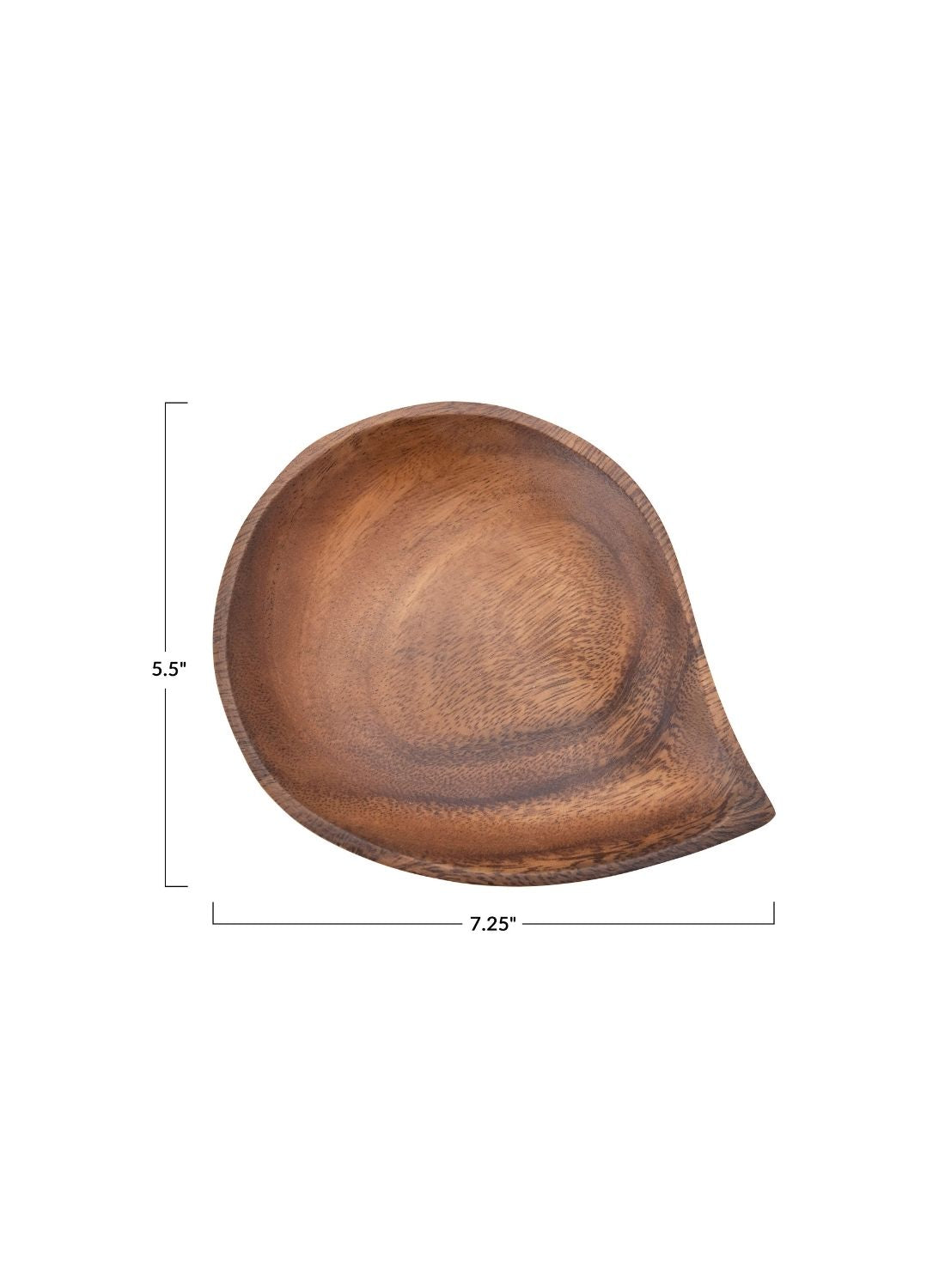 Wood Teardrop Shaped Dish