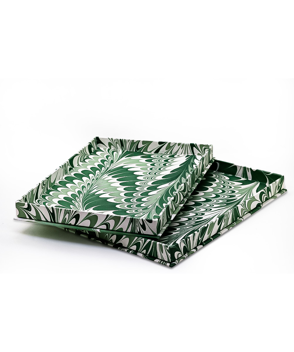 Marbled Display Tray - Green