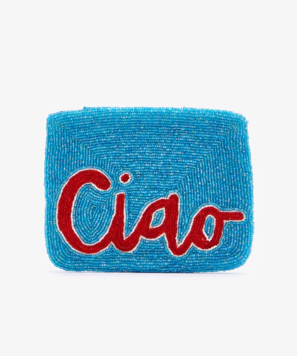 Mini Ciao Beaded Clutch Blue