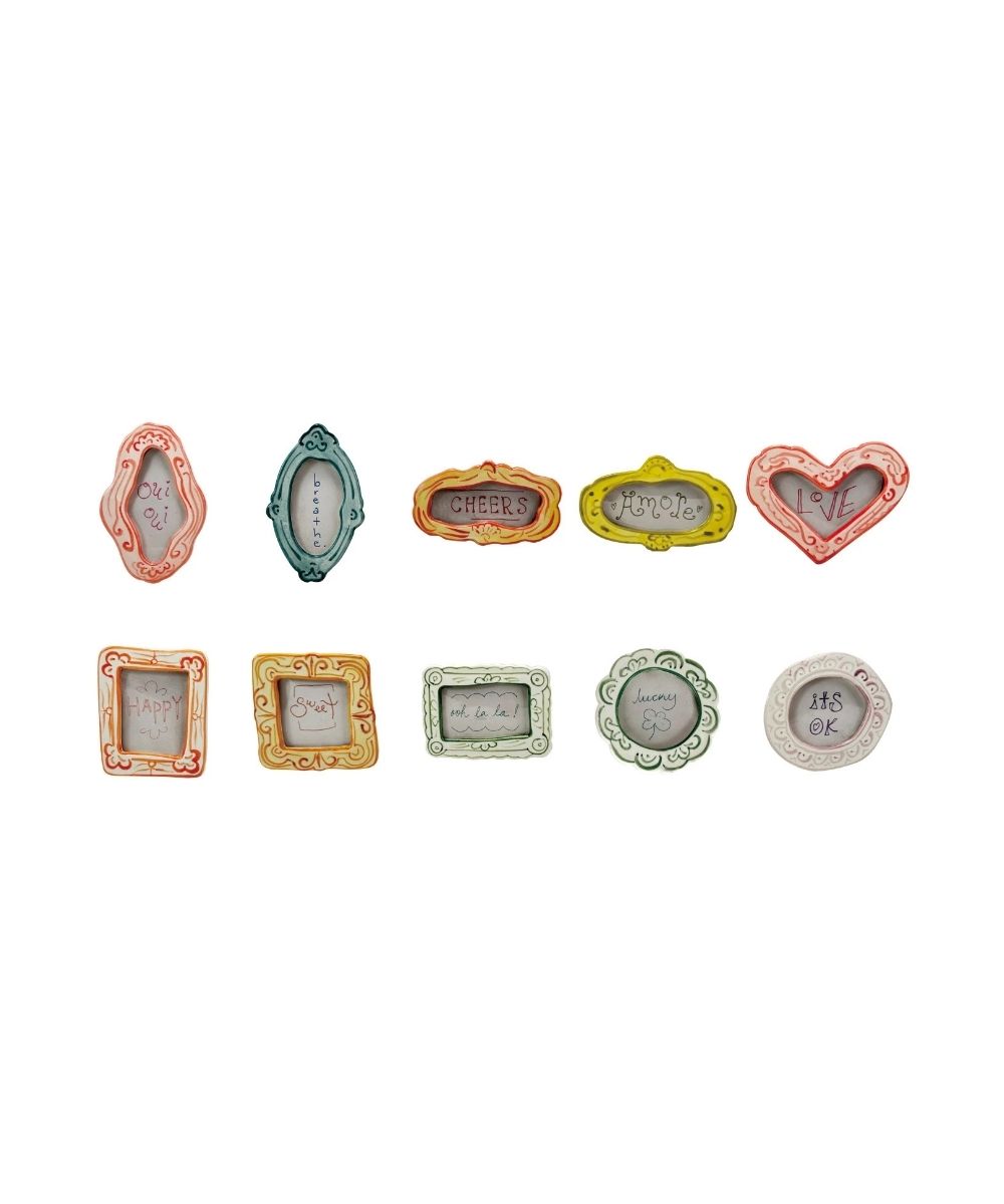 Hand-Painted Mini Photo Frame Magnets with text