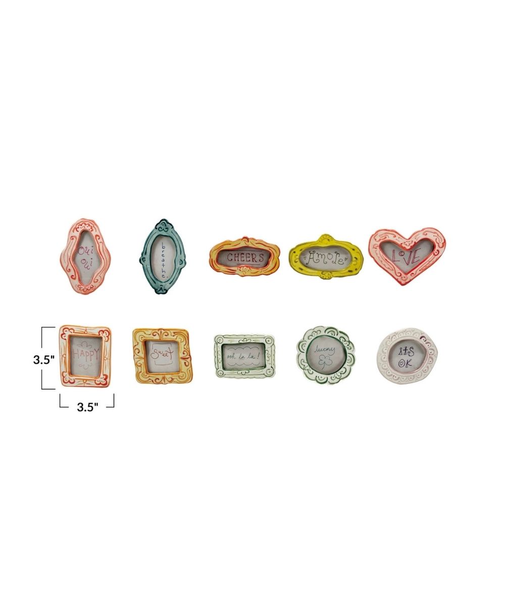 Hand-Painted Mini Photo Frame Magnets with text