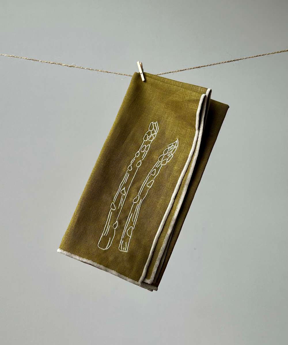 MÆGEN Linen-Blend Napkins - Asparagus (set of 2)