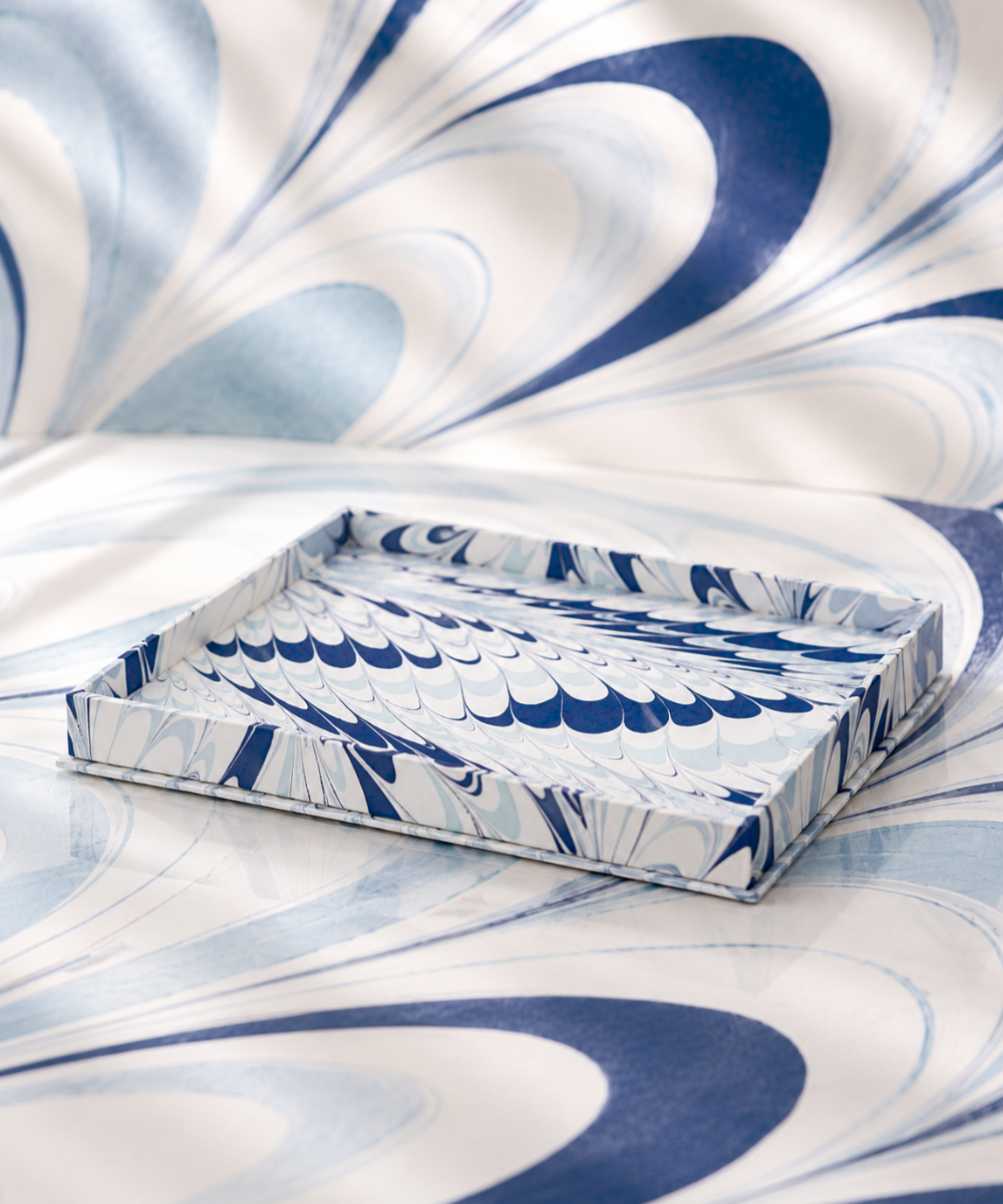 Marbled Display Tray - Blue