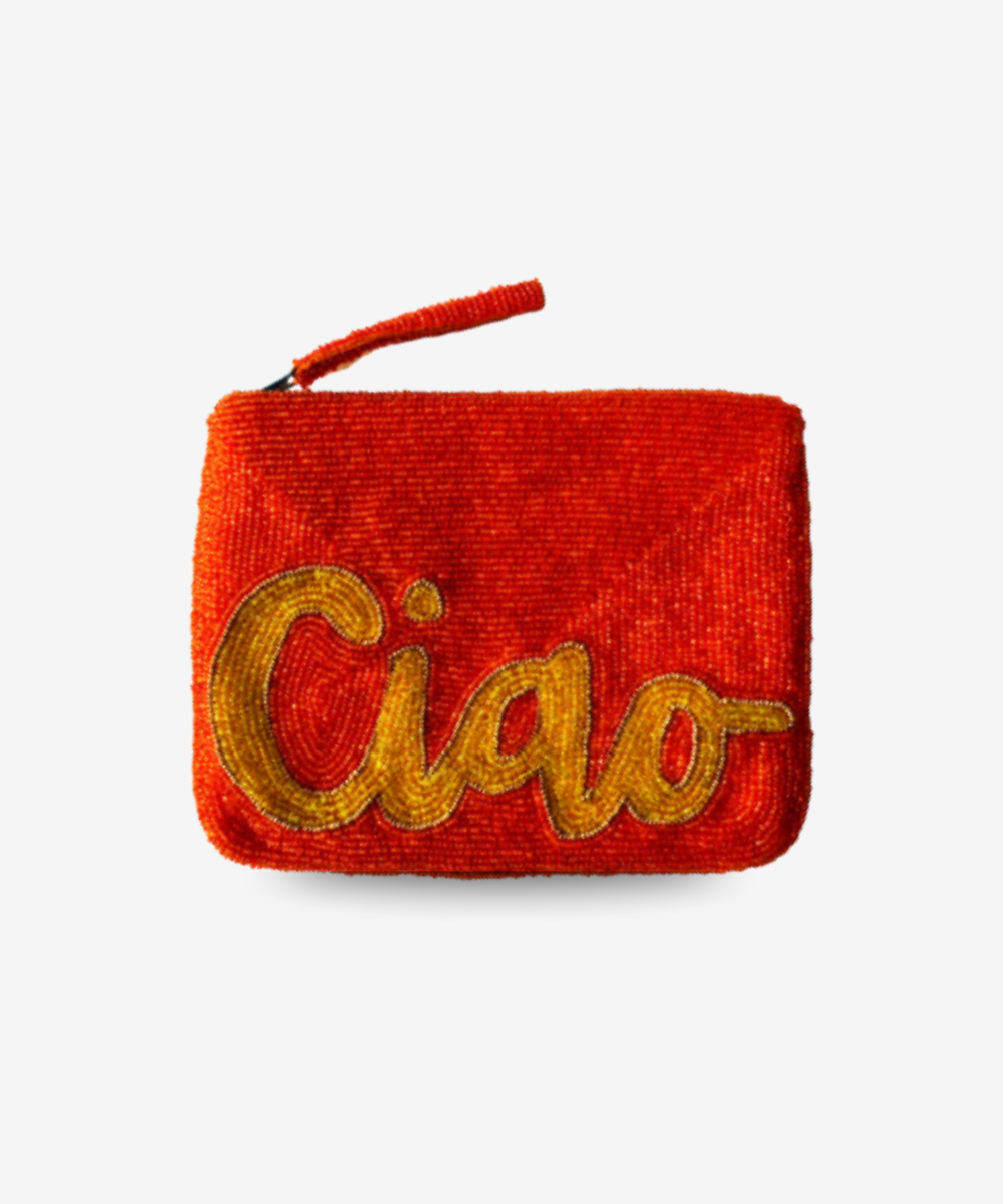 Mini Ciao Beaded Clutch Deep Orange