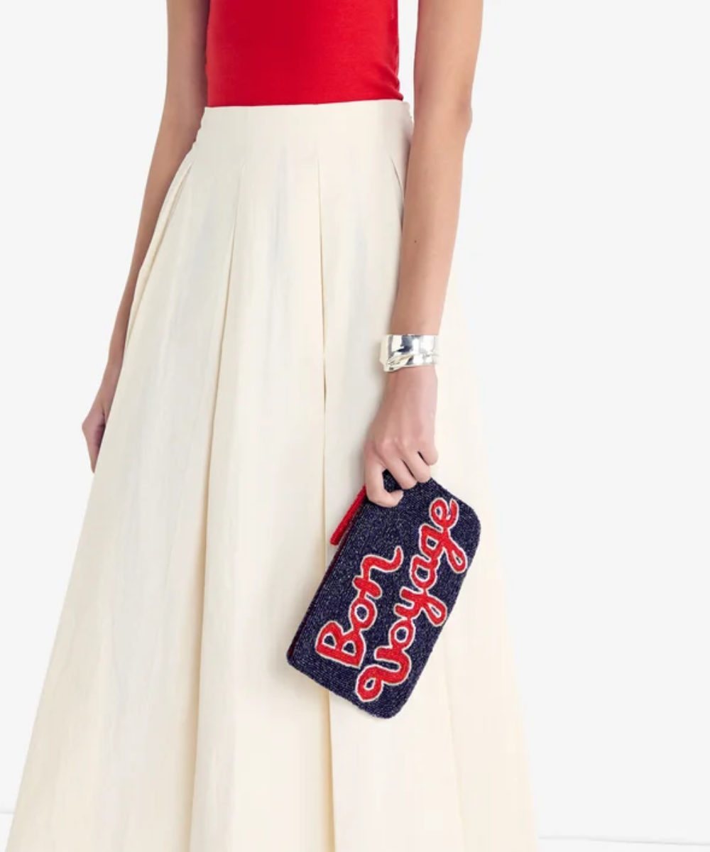 Bon Voyage beaded Clutch Navy