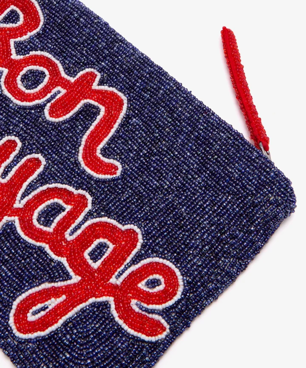 Bon Voyage beaded Clutch Navy