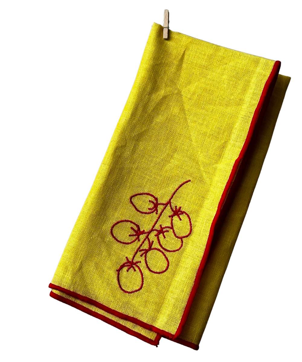 MÆGEN Linen-Blend Napkins - Tomatoes (set of 2)