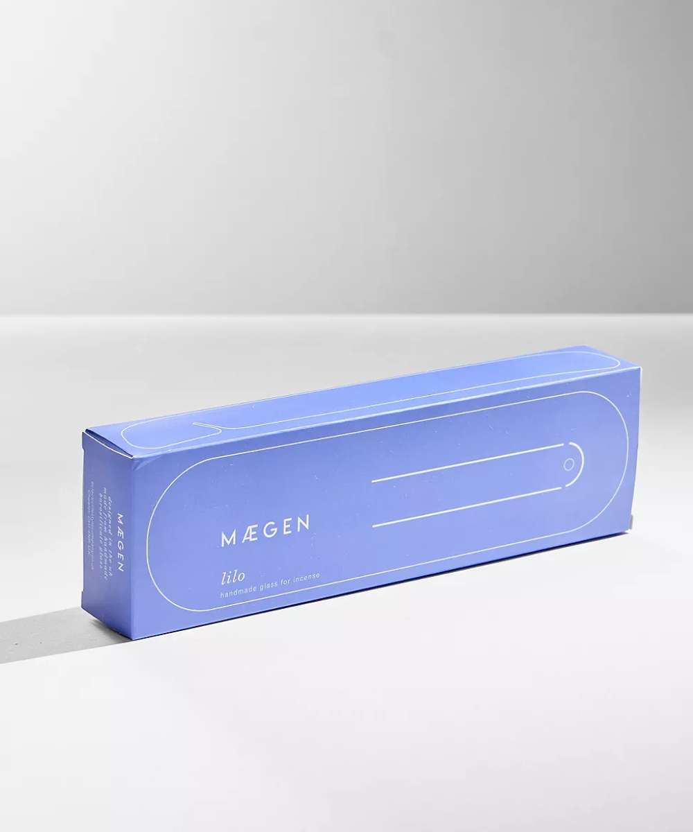 MÆGEN Lilo Glass Incense Holder - Milky Blue