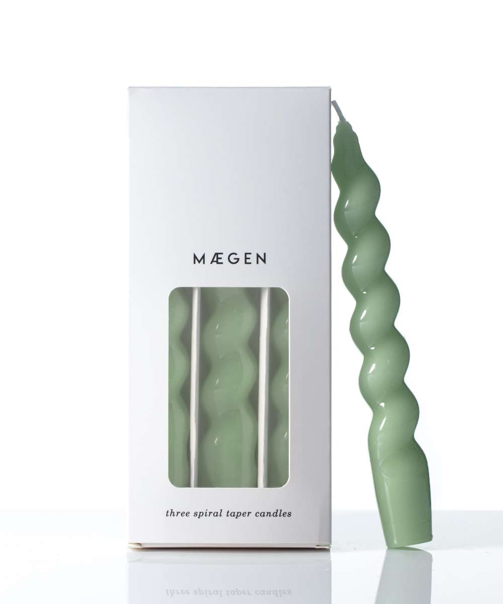 MÆGEN Spiral Taper Candle (Pack of 3)
