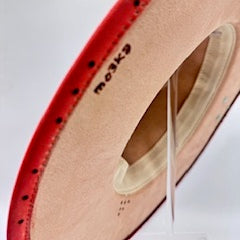 half red half light brown wide brim fedora