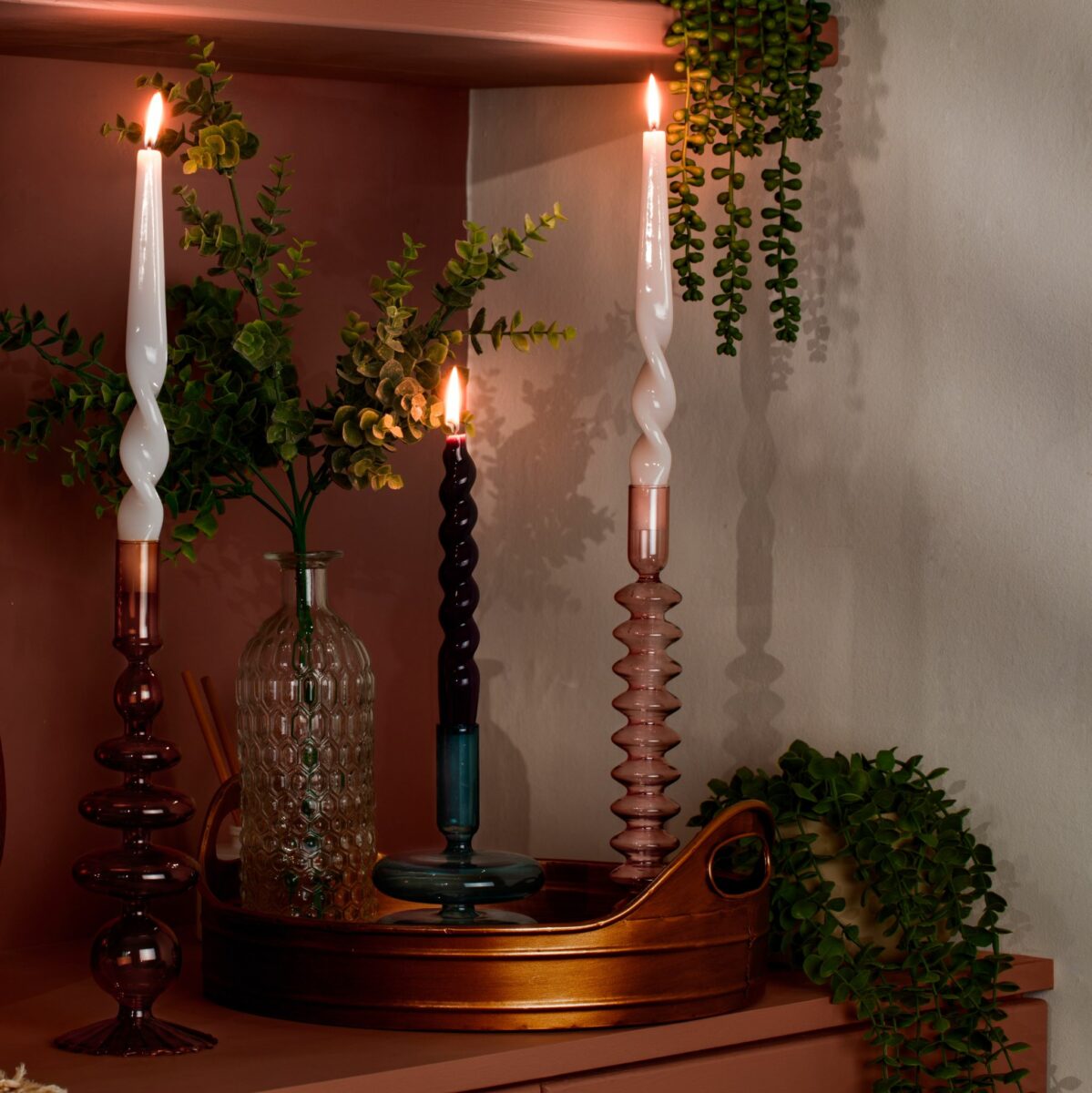 MÆGEN Taper Candle Holder - Rose Quartz