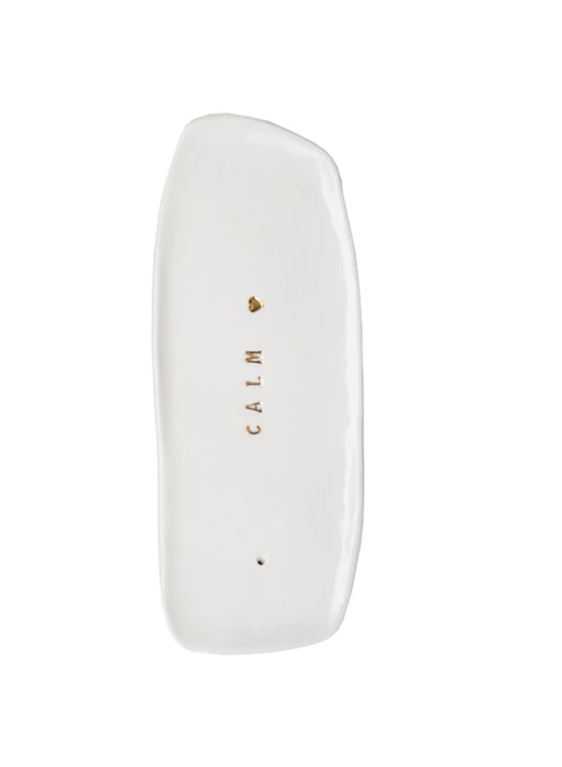 Stoneware Incense Holder with Gold Accent