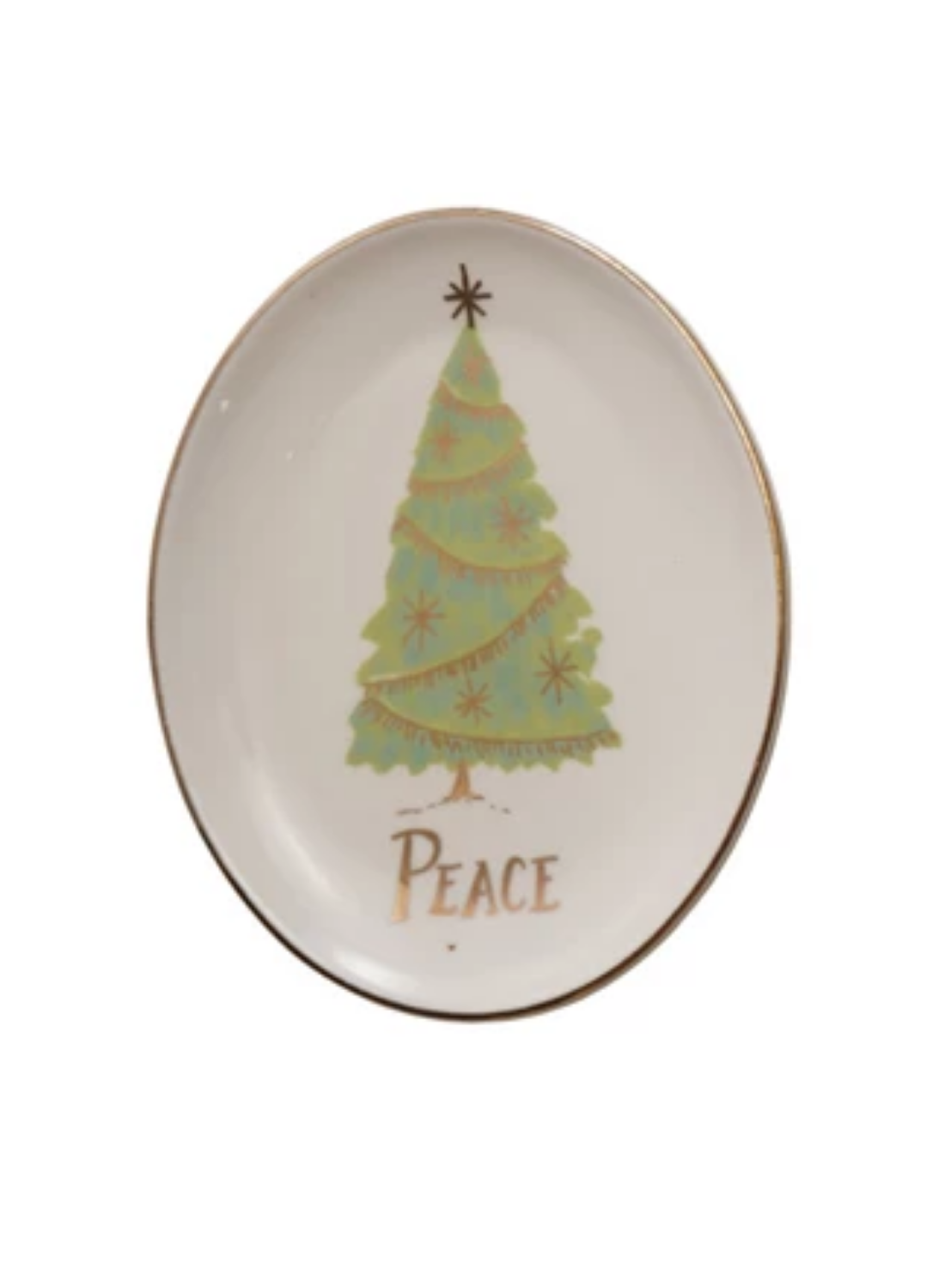 Stoneware Dish with Christmas Tree