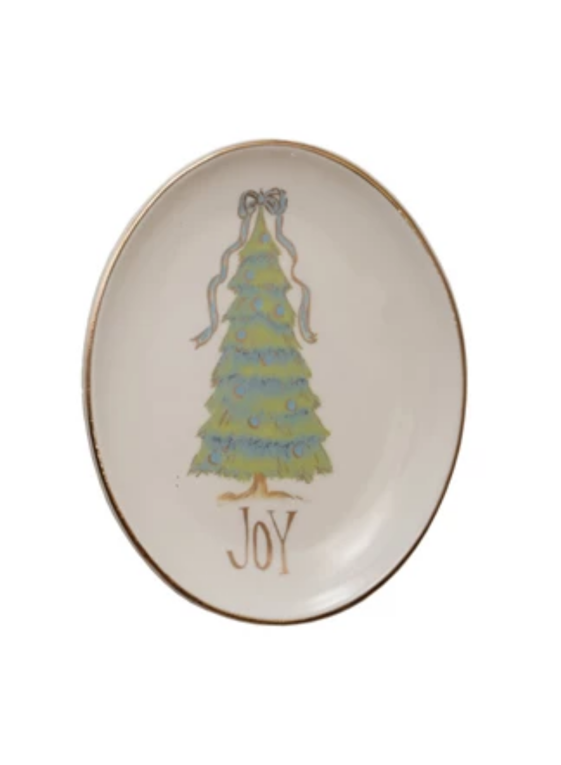 Stoneware Dish with Christmas Tree