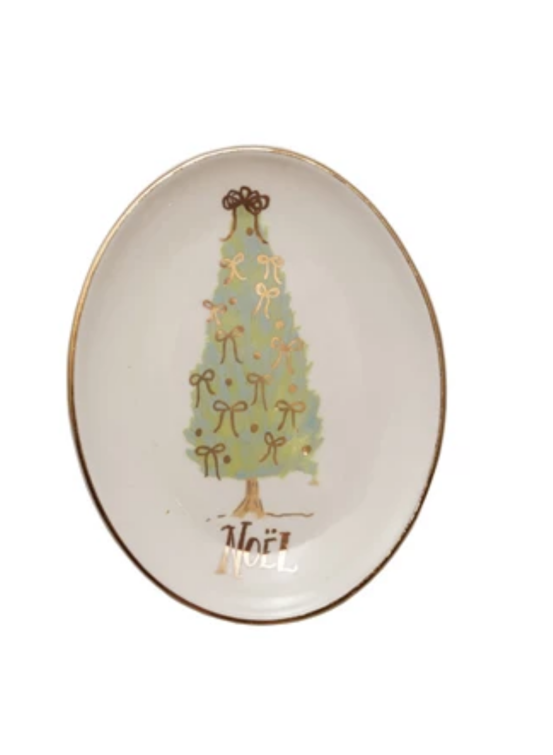 Stoneware Dish with Christmas Tree