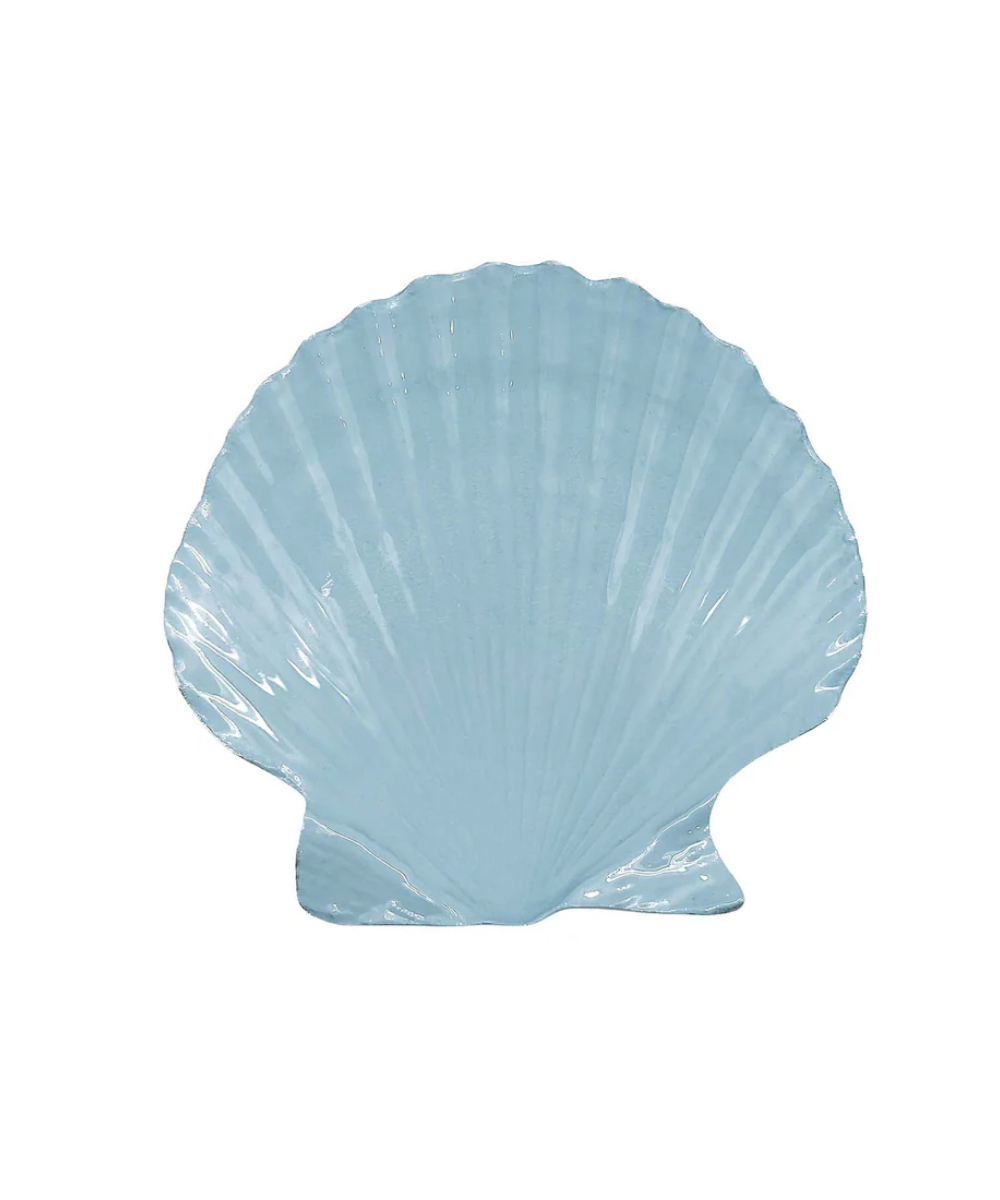 Dusty Blue Scallop Trinket Dish