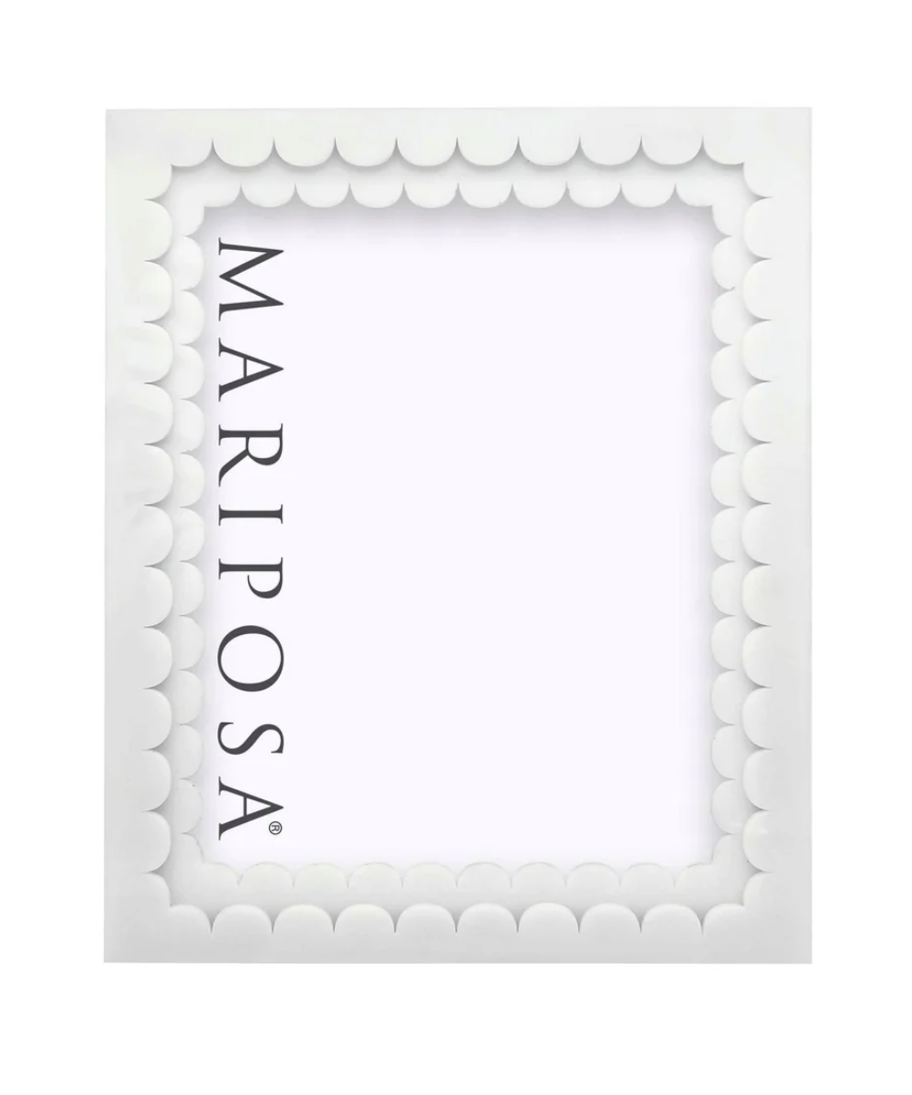 White Acrylic Double Scallop 8x10 Frame