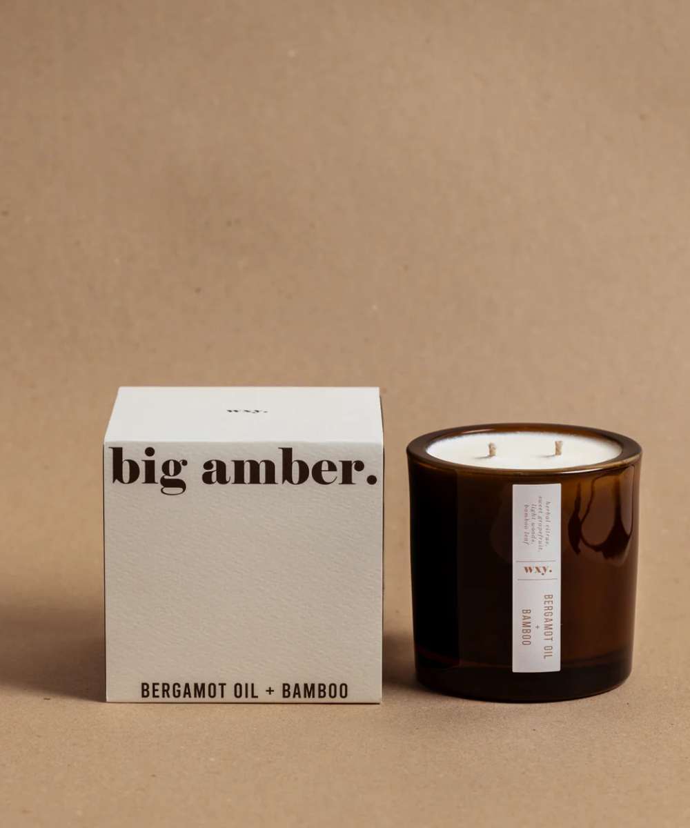 Wxy. Amber Bergamot Oil & Bamboo Candle