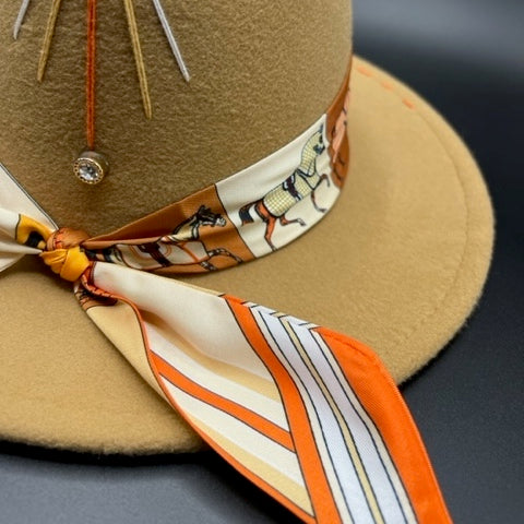 cappuccino color fedora with elegant details
