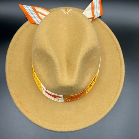 cappuccino color fedora with elegant details