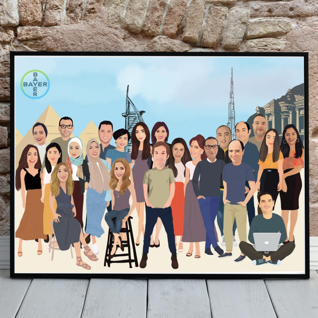 Corporate Group Portrait - Custom Illustration