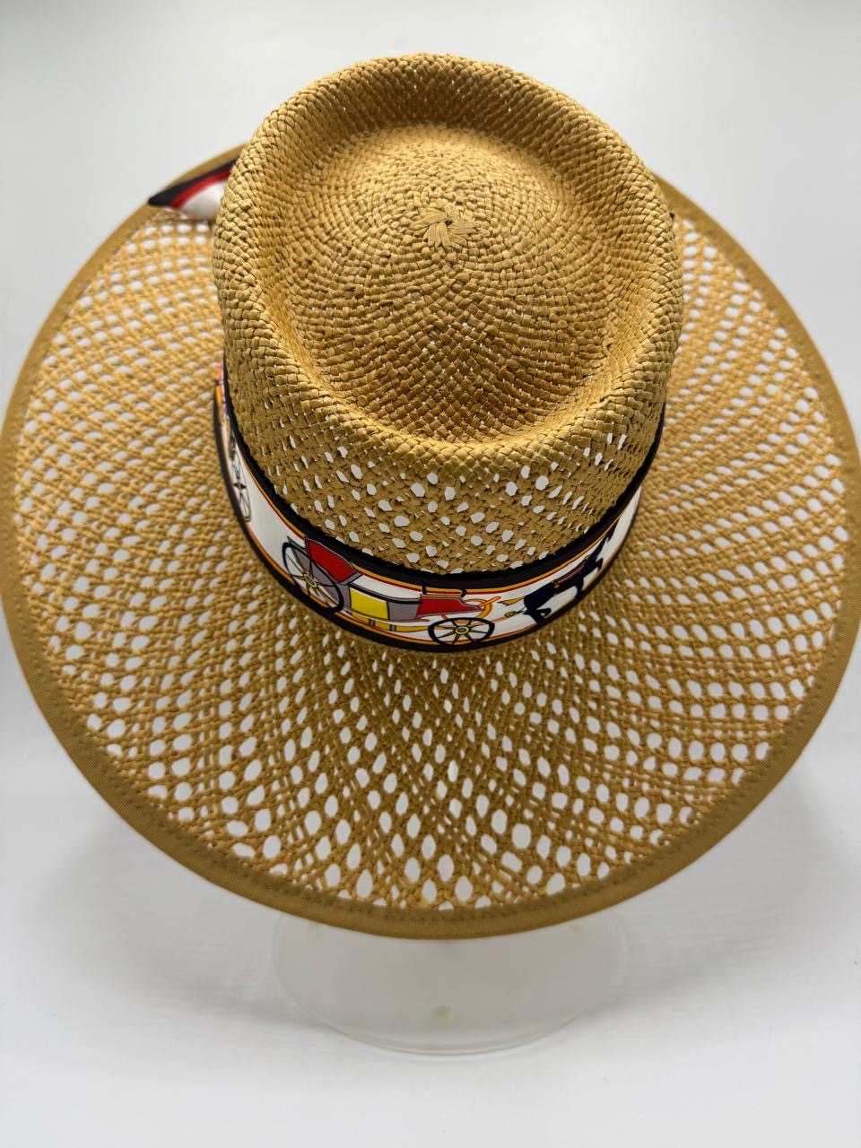 Luxury brown straw fedora