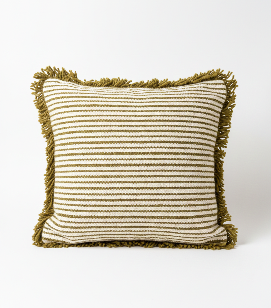 The ‘Atlas Moss’ Pillow Case: Dyed with Walnut Shell & Turmeric