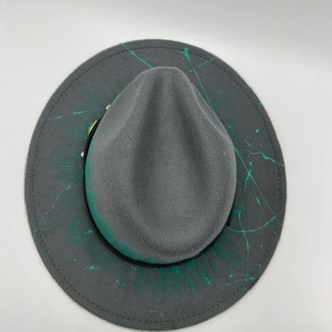 Hand drawing gray fedora