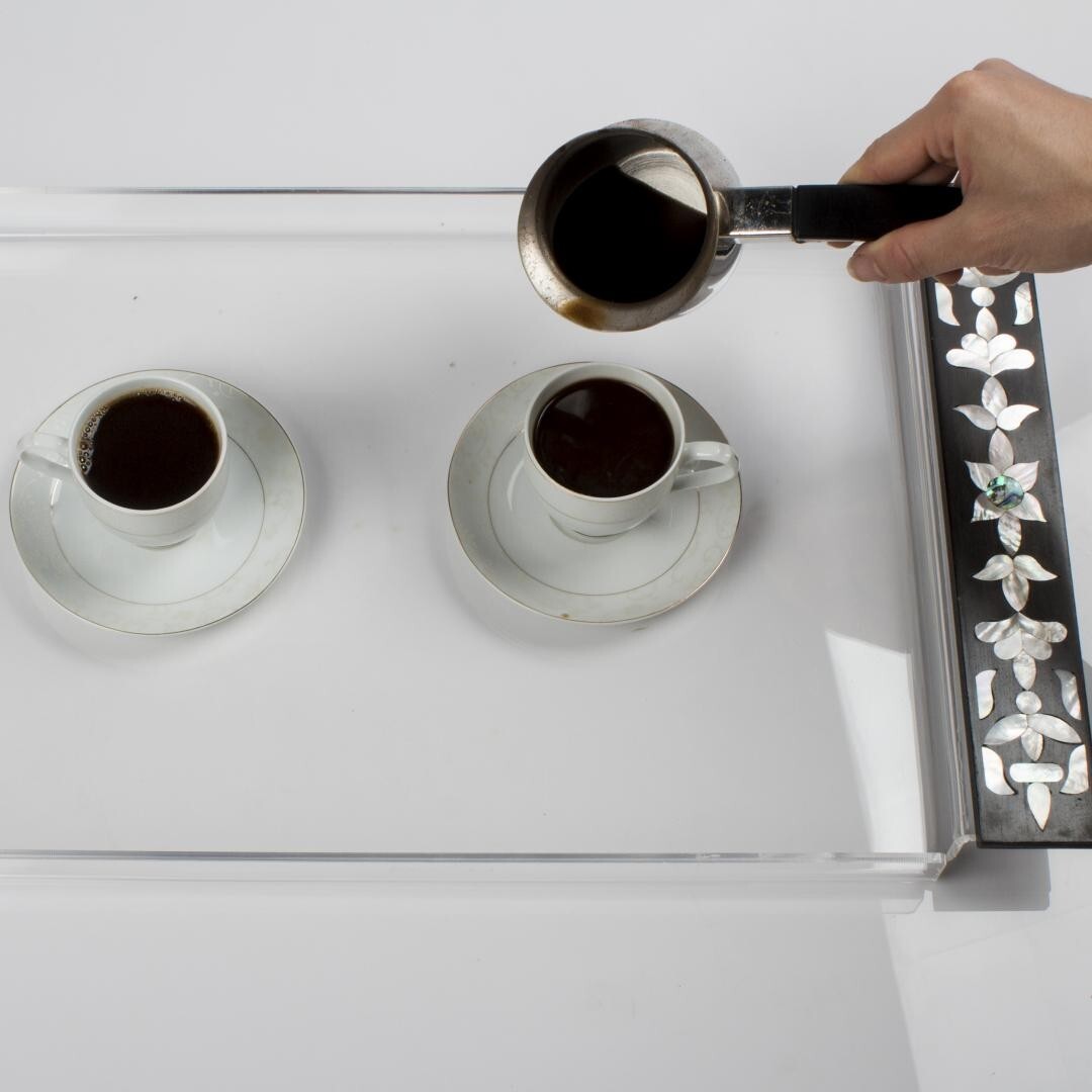 Hand made acrylic Display Tray with the mother of pearl