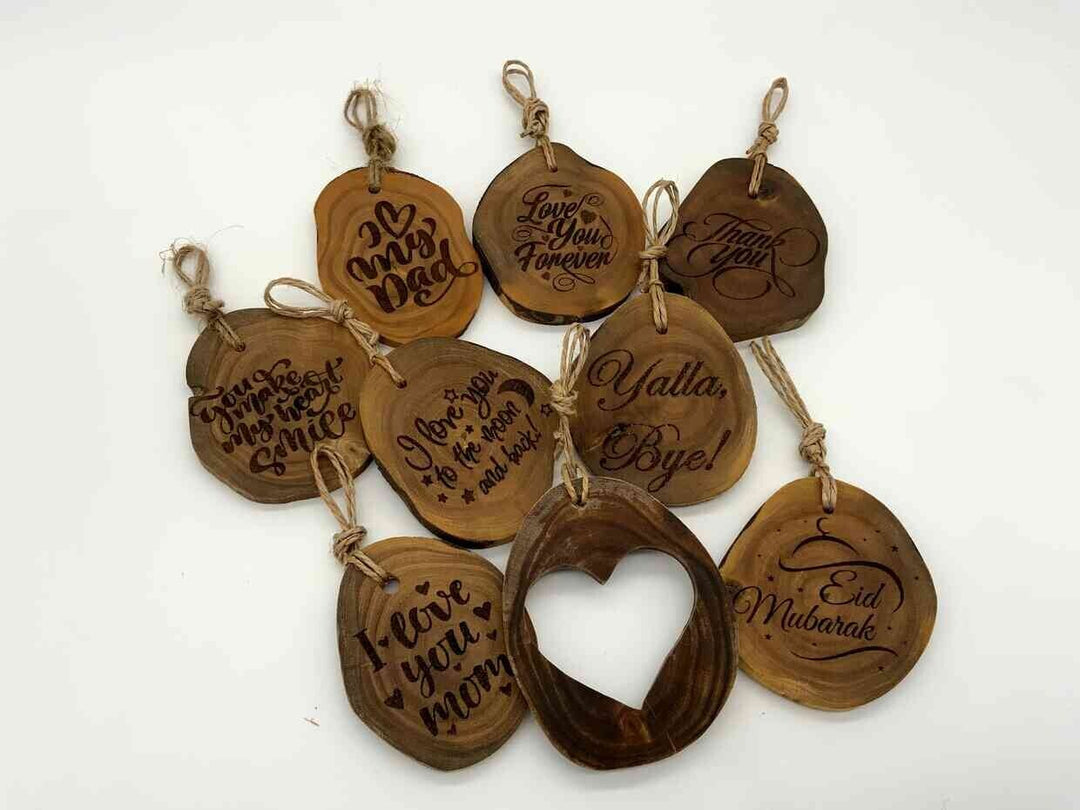 Hand made solid wood gift tags