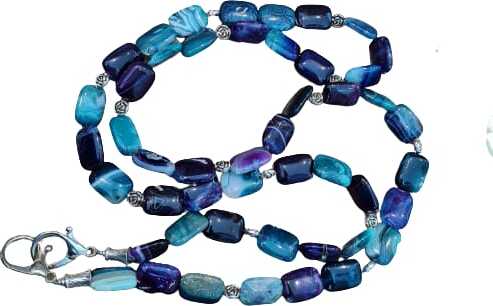 Handbag shoulder straps from blue agate stones, unique handmade piece to match your fashion style