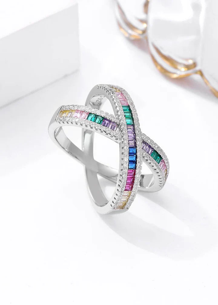 Glowing Prism Modern Silver Ring